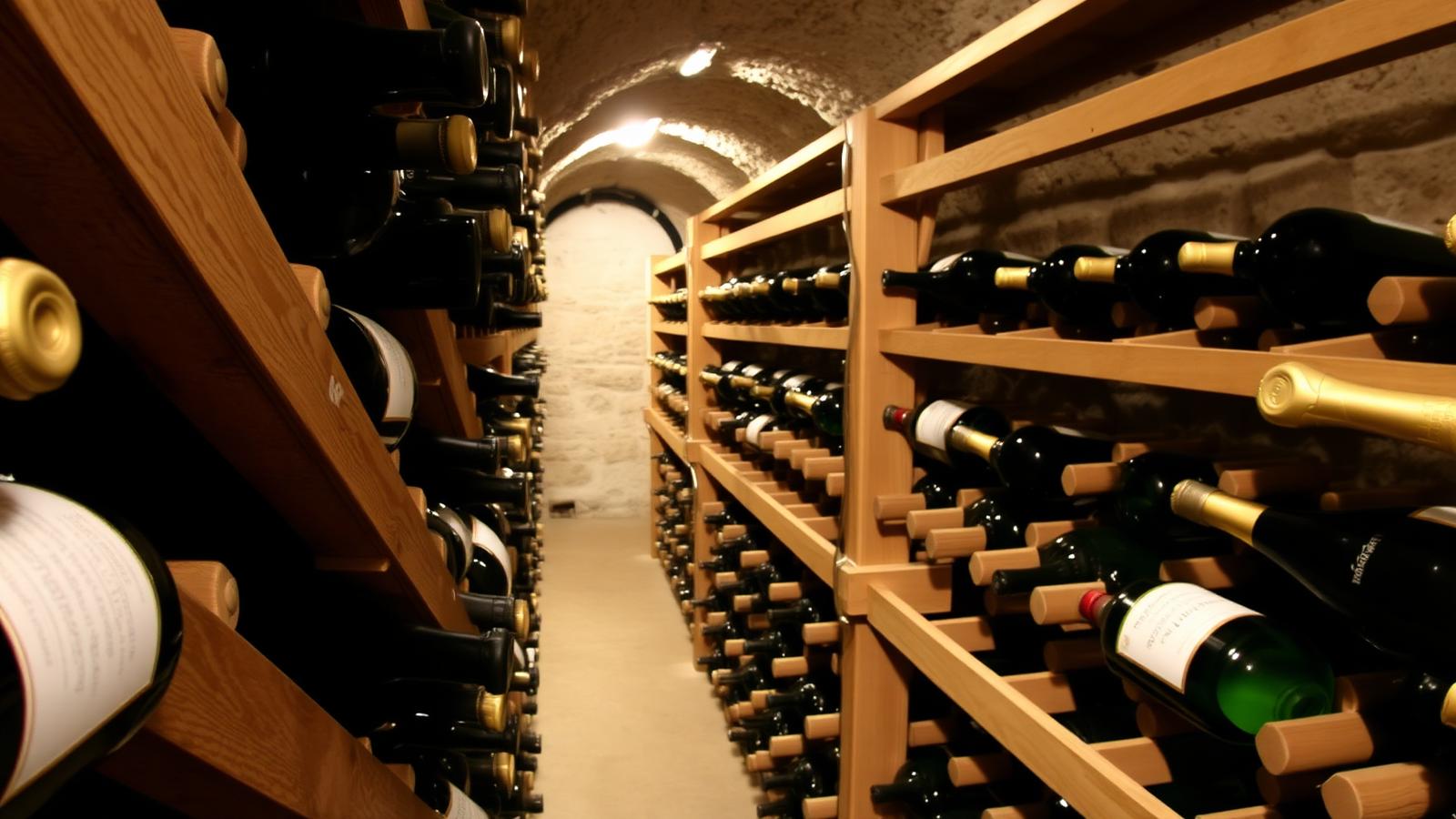 Cave de espumantes — método tradicional (Champagne, Cava, Franciacorta) exige 2ª fermentação em garrafa e envelhecimento sobre borras.